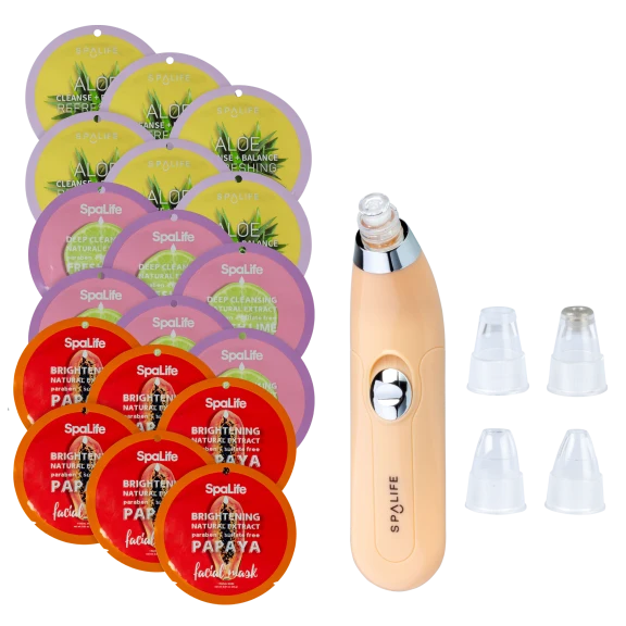 Spa Life Ultra Suction Pore Cleanser with 18 Facial Masks