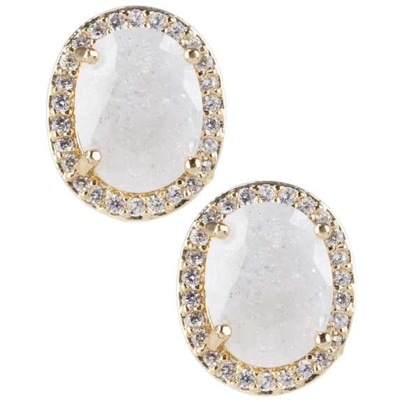 CZ by Kenneth Jay Lane Cubic Zirconia Halo Stud Earring