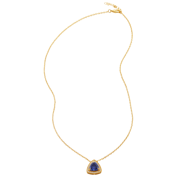 Savvy Cie 18K Gold Vermeil Tanzanite Trillion Necklace