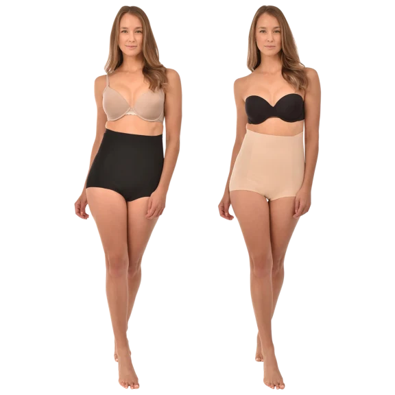 Body Beautiful High Waist Full Brief Shaper with Targeted Fused Front Panel