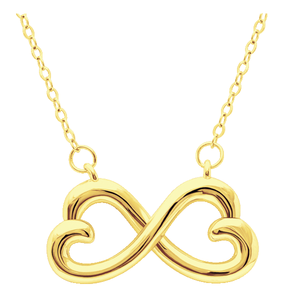 Golden NYC Jewelry Duo Heart Infinity Shaped Necklace