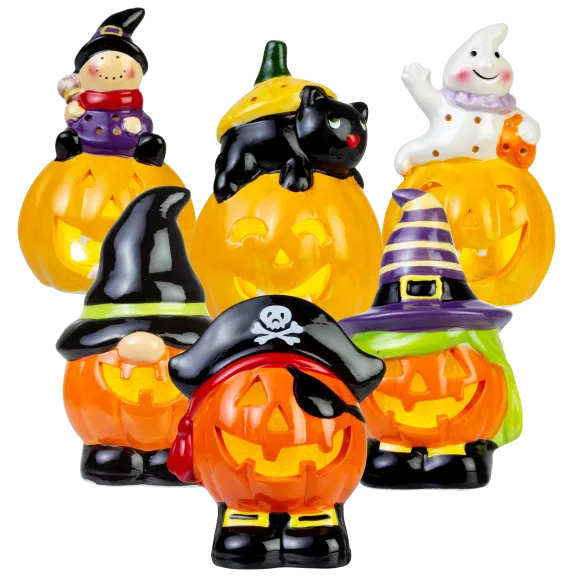 3-Pack: Mr. Halloween Lit Pumpkins