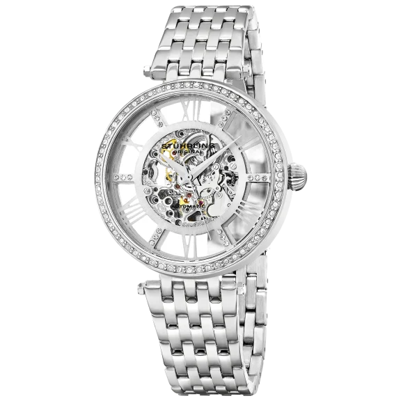 Stührling Delphi 38mm Skeleton Bracelet Watch
