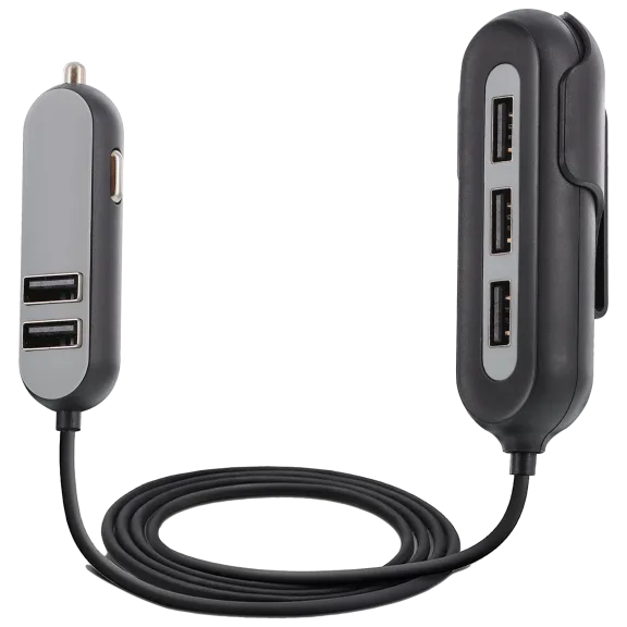 Aduro PowerUp Passenger 5 Port USB Car Charger with Backseat Clip