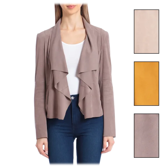 Bagatelle Faux Suede Draped Jacket