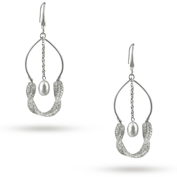 ROSE ATOLL COLLECTION 18K White Gold Filled & Swarovski Statement Earrings