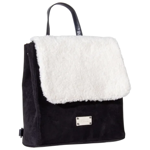 Bearpaw Shearling Flap Mini Backpack