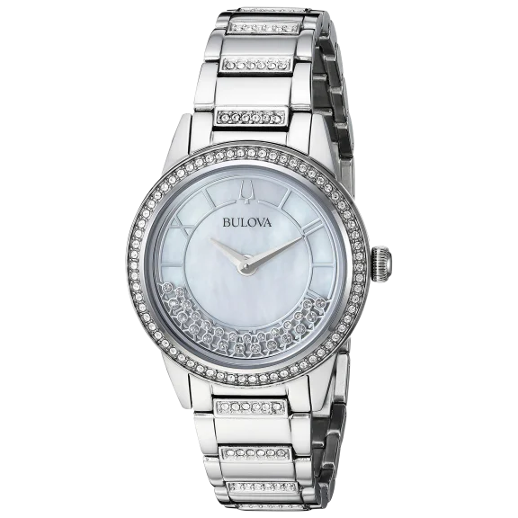 Bulova TurnStyle Crystal Stainless Steel Ladies Watch 96L257