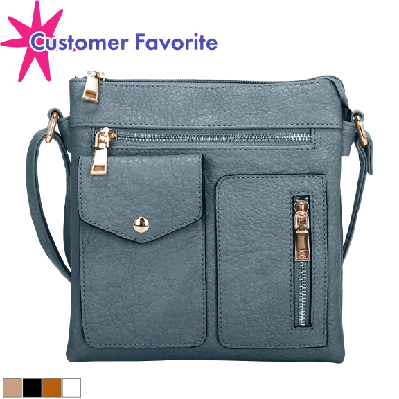 La Terre Vegan Leather Crossbody Messenger Bag