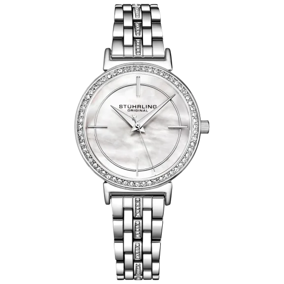 Stuhrling Women's StarSea Quartz 39mm Link Bracelet with Crystals Watch