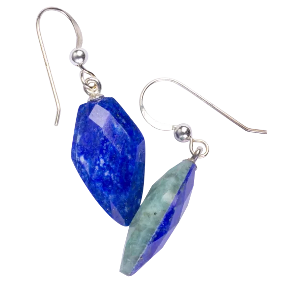 Jay King Sterling Silver Amazonite & Lapis Double-Sided Drop Earrings