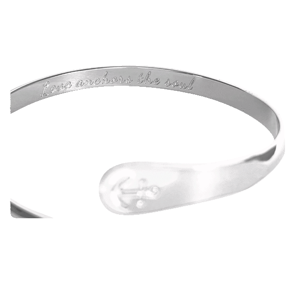 Hollywood Sensation Engraved "Love Anchors the Soul" Bracelet