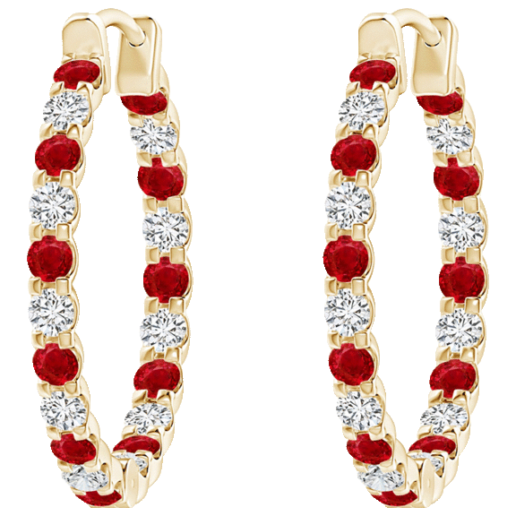 Niss & Niflaot 1/4 Carat TW Prong Inside Out Hoop Earrings