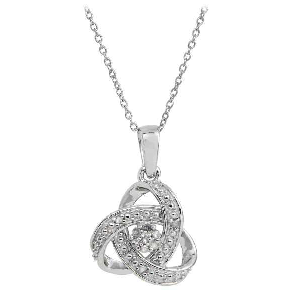 Savvy Cie Large Diamond Love Knot Pendant Necklace