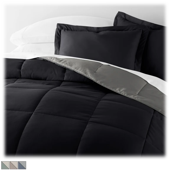 Cloth & Gable Solid Reversible Down-Alternative Comforter Set