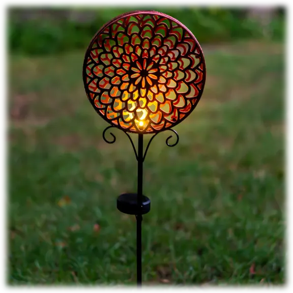 Touch of Eco Copper Shadow Stake Solar Powered LED Metal Stake Light