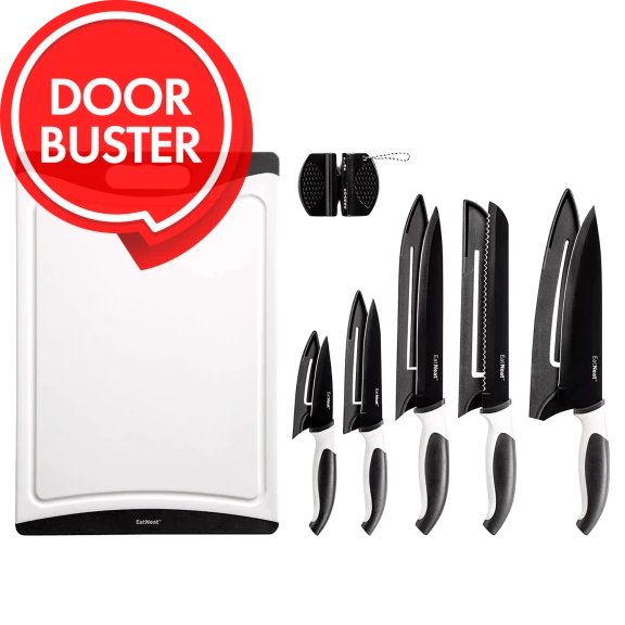 EatNeat 12-Piece Knife Sets with Cutting Board and Knife Sharpener