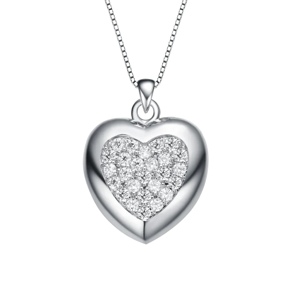 Classic Heart Rhodium Plated Pendant