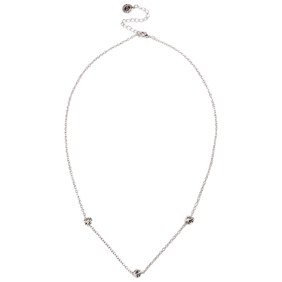 Hollywood Sensation Dainty Love Knot Necklace in 18K White Gold-Plated