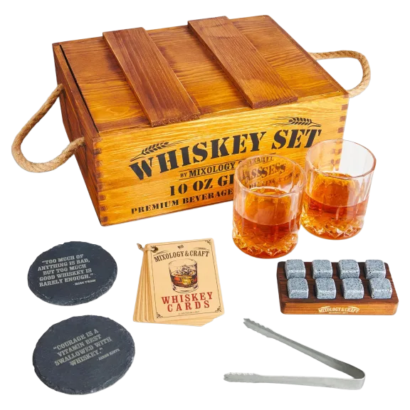 Mixology & Craft Whiskey Stones Gift Set