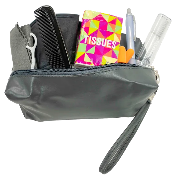 Krediz 9-Piece First Class Travel Kit with Toiletry Pouch Bag