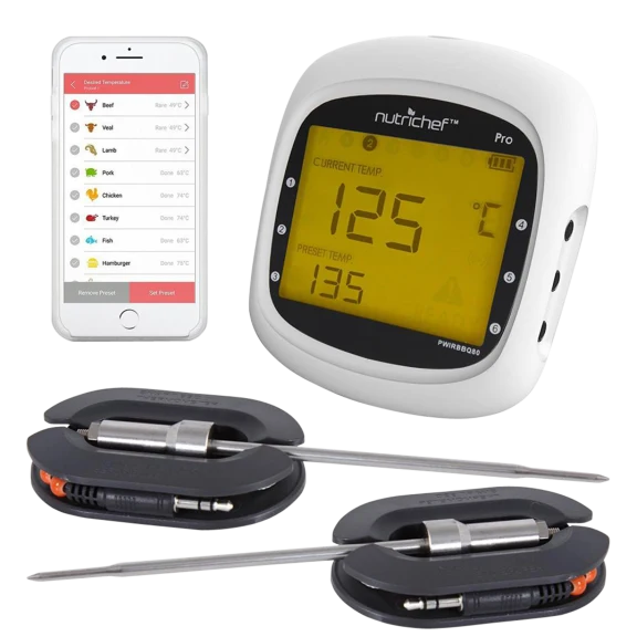 Nutrichef Bluetooth BBQ Digital Thermometer