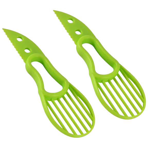 2-Pack: 3-in-1 Avocado Cutter, Slicer, and Pit Remover Tools by Two Elephants