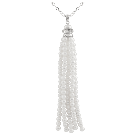Splendid Pearls Tassel Silver Pearl Pendant