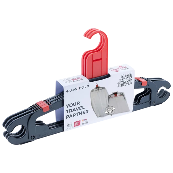 3-Pack: Hangfold Travel Hangers (Red)