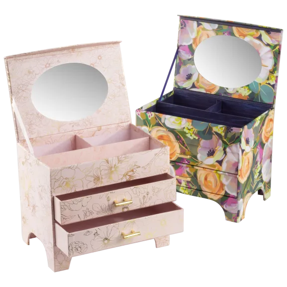 Punch Studio Decorated  2-Drawer Jewelry Box