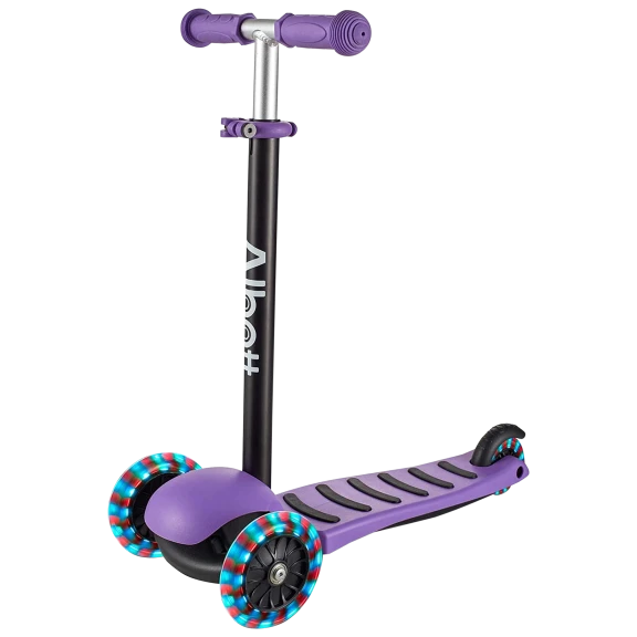 Albott 3 Wheel Kick Scooter With Adjustable Height and Flashing Wheels