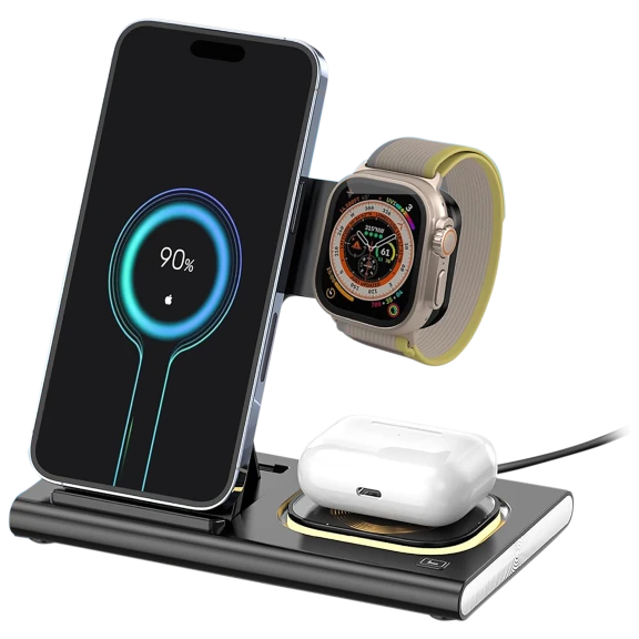 Brookstone 3-In-1 Foldable Wireless Charging Stand