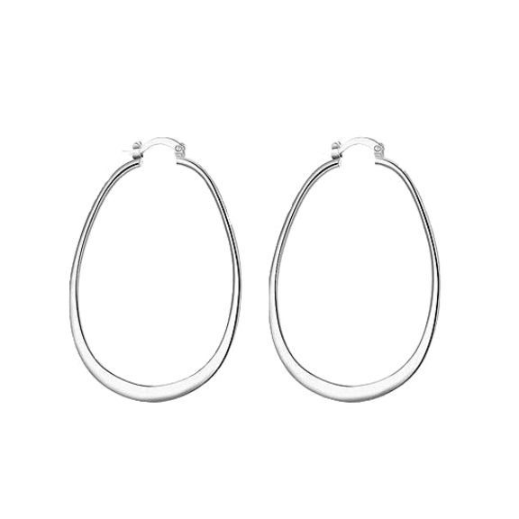 Hollywood Sensation Scarlett Sterling Silver Large Hoop Earrings