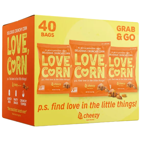 40-Pack: Love, Corn Cheezy Premium Snacking Corn (0.7 oz)