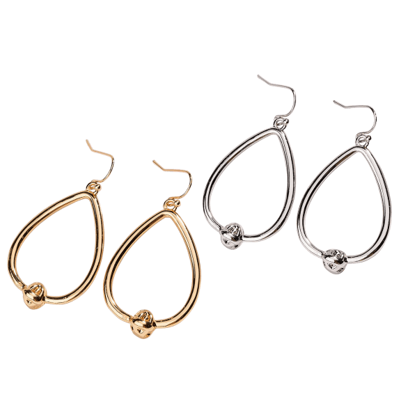 Hollywood Sensation Love Knot Water Drop Hoop Earrings