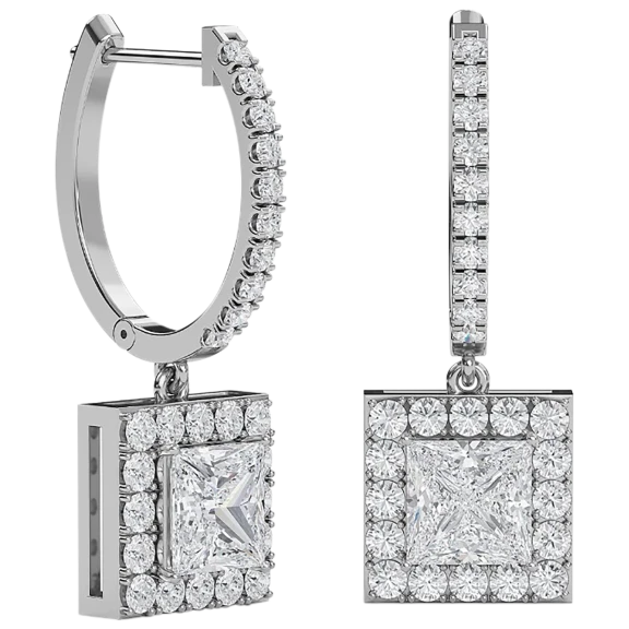 Diamond Muse Dangle Swarovski And Cubic Zirconia Sterling Silver Earrings
