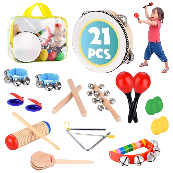 Britenway Toddler 21-Piece Educational Musical Instrument Set for Children