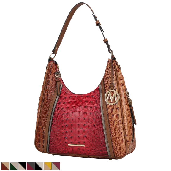 MKF Collection Becket Faux Crocodile-Embossed Women’s Shoulder Bag by Mia K