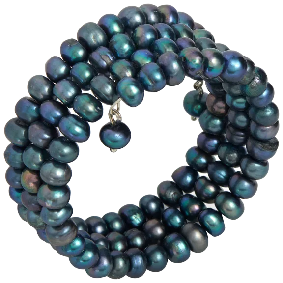 Savvy Cie Cultured Freshwater Peacock Pearl Wrap Bracelet