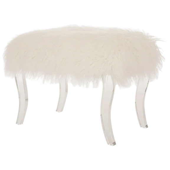 Glitzhome Faux Fur Upholstered Bench