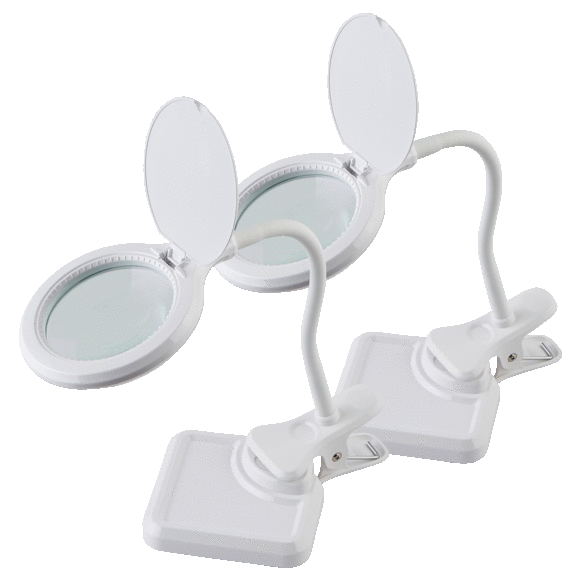 2-Pack: MagnaVue Hands-Free LED Magnifier Lamps