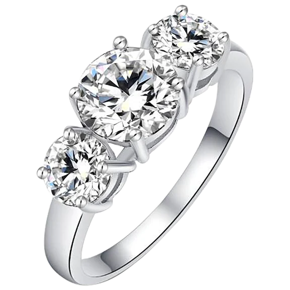 Hollywood Sensation 3-Stone Crystal Dream CZ Ring