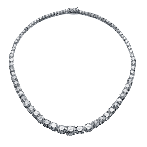 Megan Walford Lab Created Graduated Round Diamond Necklace