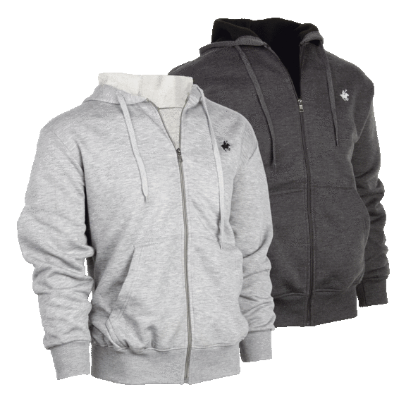 2-Pack: Nextex Apparel Men's Pacific Polo Club Fleece Full-Zip Hoodies