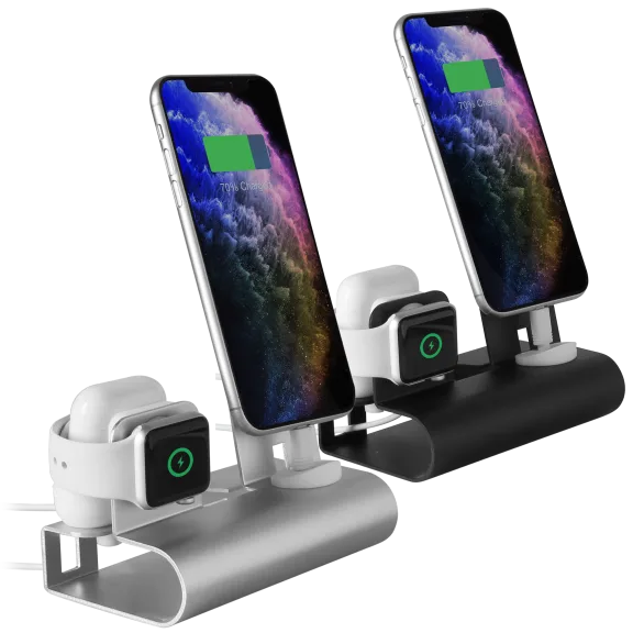 Aduro 3 in 1 Desktop Charging Stand for iPhone, Airpods, & Apple Watch