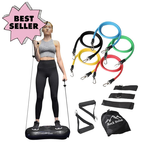 Rock Solid Fitness Whole Body Vibration Machine with BONUS Resistance Bands
