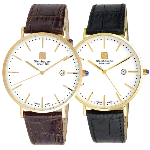 Men's "Burgdorf" Swiss Quartz Watch w/Gold Case by Steinhausen