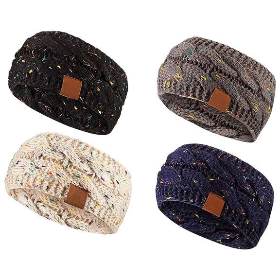4-Pack: XIX Women's Winter Headband Wrap and Ear Warmer