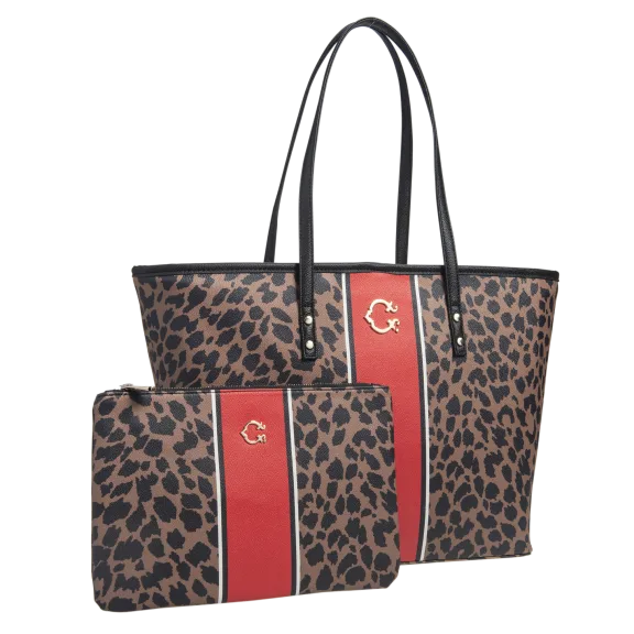 Leopard Pattern Large Tote and Pouch Bundle by C. Wonder