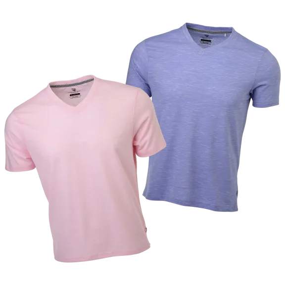 2-Pack: International Report V-Neck Shirt (Lavender, Pink)